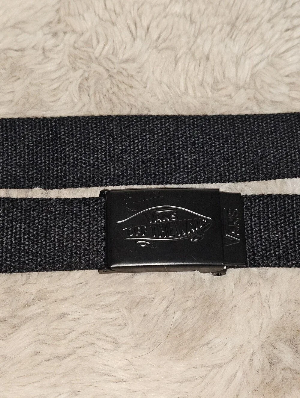 Vans Black Nylon Webbing Belt with Metal Buckle Up To 38